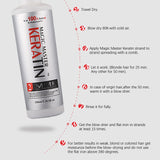 Tratamiento Natural de Keratina con 120ml Magic Master Keratin + 120ml de Shampoo Purificador, todo libre de  Formol